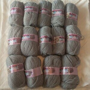 Patons Moorland All Wool Double Knitting grey yarn 14 skein lot